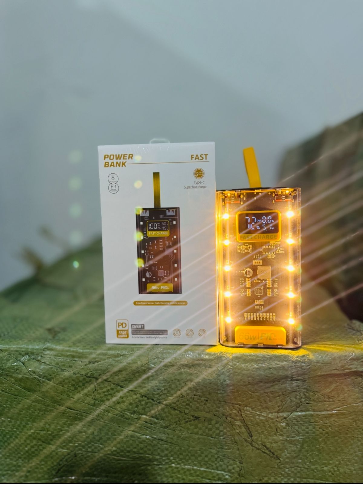 Transparent 20000mAh 66W Power Bank | PD Fast Charging in Pakistan